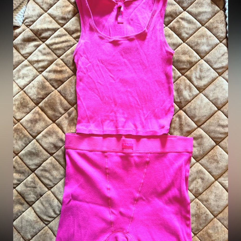Pink Skims Tank & Boxer Set Size Large